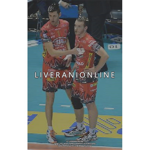 Regular Season SuperLega Volley 4 Giornata Forli\' - 11.11.2015 CMC Romagna-Sir Safety Conad Perugia Nella Foto:Buti Simone-Kaliberda Denys Viktorovic /Ph.Vitez-Ag. Aldo Liverani