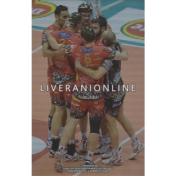 Regular Season SuperLega Volley 4 Giornata Forli\' - 11.11.2015 CMC Romagna-Sir Safety Conad Perugia Nella Foto:Perugia Squadra Festeggiamenti /Ph.Vitez-Ag. Aldo Liverani