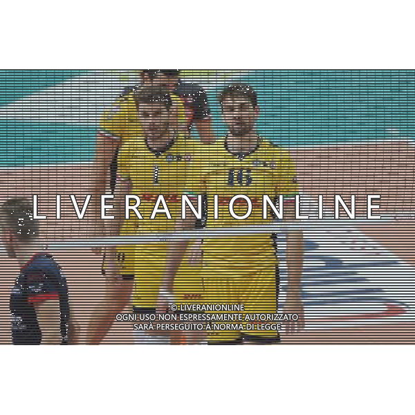 Campionato SuperLega UnipolSai - 4¡ giornata Monza 11-11-2015 Palazzetto dello Sport Gi Group Monza vs DHL Modena nella foto Bruno Mossa De Rezende (Modena) SX e Lucas Saatkamp (Modena) DX foto Roberto Garavaglia - ag. Aldo Liverani sas