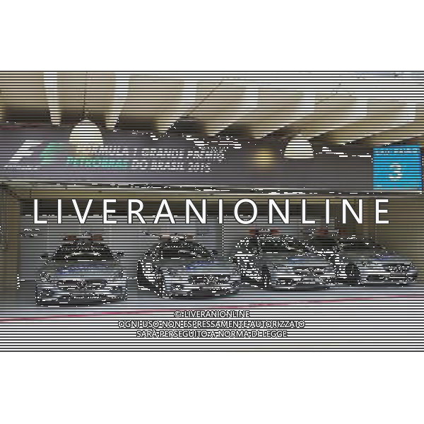 FIA Safety Cars and Medical Cars in the paddock. 12.11.2015. Formula 1 World Championship, Rd 18, Brazilian Grand Prix, Sao Paulo, Brazil, Preparation Day. - /AGENZIA ALDO LIVERANI SAS - ITALY ONLY - EDITORIAL USE ONLY - Gran Premio del Brasile F1