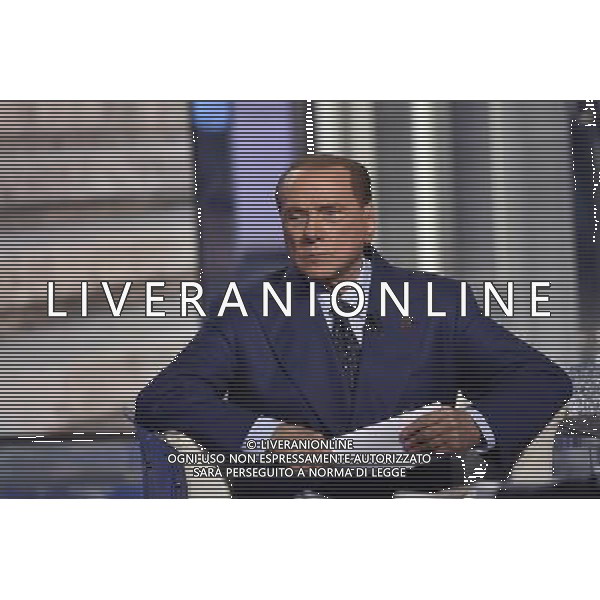 Silvio Berlusconi ospite della trasmissione televisiva \'Porta a Porta\' Roma 12 novembre 2015 ©Corradetti/AGENZIA ALDO LIVERANI SAS