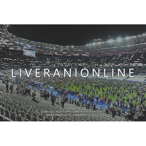 les supporters se refugient sur le terrain apres les attentats pres du stade - 13.11.2015 - France / Allemagne - Match amical Photo : Nolwenn Le Gouic / Icon Sport AG ALDO LIVERANI SAS ONLY ITALY