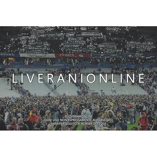 les supporters se refugient sur le terrain apres les attentats pres du stade - 13.11.2015 - France / Allemagne - Match amical Photo : Nolwenn Le Gouic / Icon Sport AG ALDO LIVERANI SAS ONLY ITALY