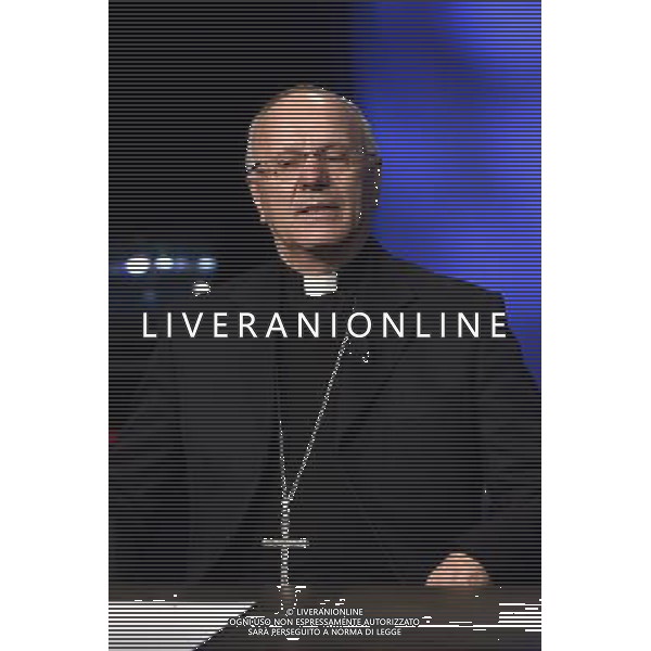Roma - 15/11/2015 - Studi Rai Teulada - Trasmissione TV \' In Mezzora \' - nella foto: Monsignor Nunzio Galantino / Ph. Fabrizio Corradetti - Ag. Aldo Liverani SasIl Segretario Generale della Cei, Conferenza Episcopale Italiana, Monsignor Nunzio Galantino, ospite nella puntata di \'In 1/2h\' - Roma 15 novembre 2015 Â©Corradetti/ AGENZIA ALDO LIVERANI SAS