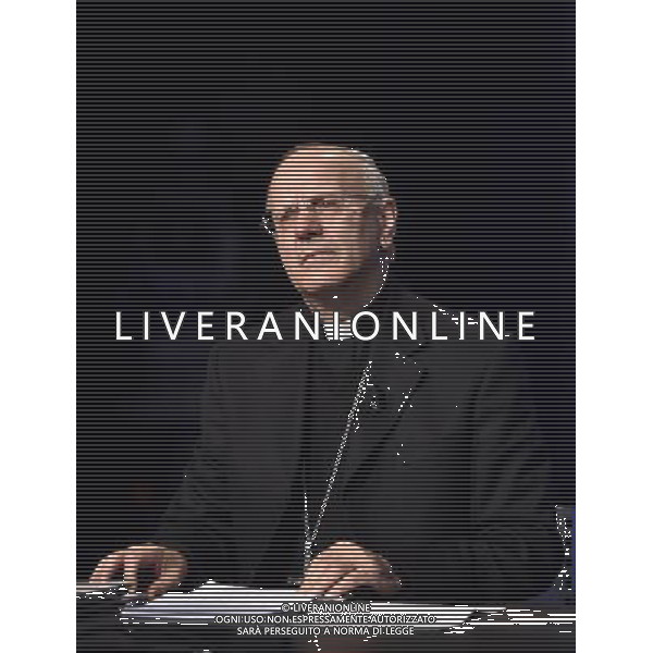Roma - 15/11/2015 - Studi Rai Teulada - Trasmissione TV \' In Mezzora \' - nella foto: Monsignor Nunzio Galantino / Ph. Fabrizio Corradetti - Ag. Aldo Liverani SasIl Segretario Generale della Cei, Conferenza Episcopale Italiana, Monsignor Nunzio Galantino, ospite nella puntata di \'In 1/2h\' - Roma 15 novembre 2015 Â©Corradetti/ AGENZIA ALDO LIVERANI SAS