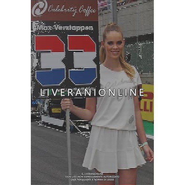 Grid girl for Max Verstappen (NLD) Scuderia Toro Rosso. 15.11.2015. Formula 1 World Championship, Rd 18, Brazilian Grand Prix, Sao Paulo, Brazil, Race Day. AG ALDO LIVERANI SAS ONLY ITALY