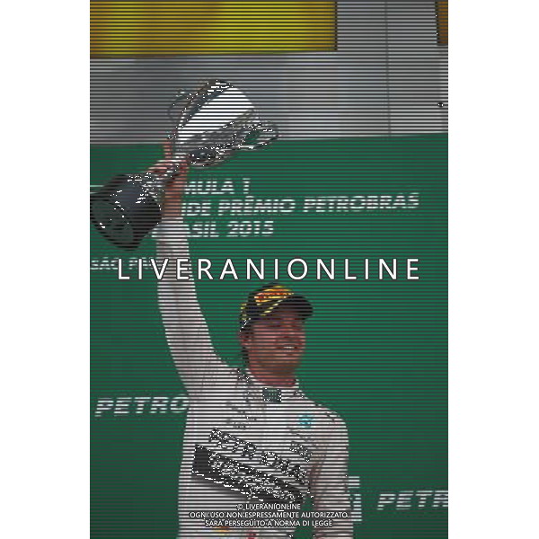 1st place Nico Rosberg (GER) Mercedes AMG F1 W06. 15.11.2015. Formula 1 World Championship, Rd 18, Brazilian Grand Prix, Sao Paulo, Brazil, Race Day. AG ALDO LIVERANI SAS ONLY ITALY