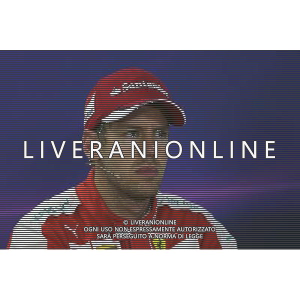 Sebastian Vettel (GER) Ferrari in the FIA Press Conference. 15.11.2015. Formula 1 World Championship, Rd 18, Brazilian Grand Prix, Sao Paulo, Brazil, Race Day. /AGENZIA ALDO LIVERANI Sas - ITALY ONLY - EDITORIAL USE ONLY - GP BRASILE F1 SAN PAOLO