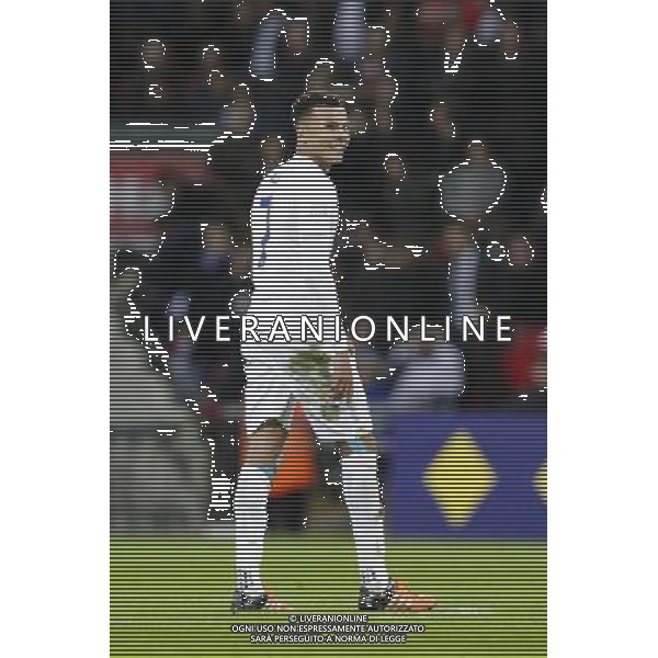 EnglandÕs Dele Alli celebrates scoring the opening goal Photographer Craig Mercer/CameraSport Football International - England v France - Tuesday 17th November 2015 - Wembley Stadium - London © CameraSport - 43 Linden Ave. Countesthorpe. Leicester. England. LE8 5PG - Tel: +44 (0) 116 277 4147 - admin@camerasport.com - www.camerasport.com / AGENZIA ALDO LIVERANI SAS - ITALY ONLY EDITORIAL USE ONLY - Inghilterra Vs Francia partita amichevole