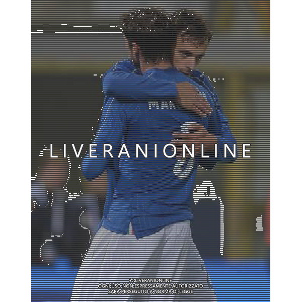 Amichevole Bologna - 17.11.2015 Italia-Romania Nella Foto: esultanza dopo il gol di manolo gabbiadini con claudio marchisio /Ph.Vitez-Ag. Aldo Liverani