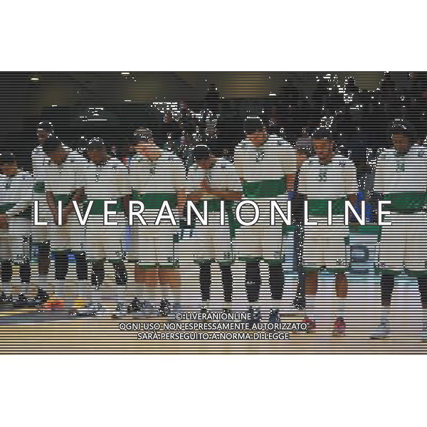 minute de silence hommage victimes attentats - 17.11.2015 - Nanterre / Bilbao - Eurocup Photo : Andre Ferreira / Icon Sport AG ALDO LIVERANI SAS ONLY ITALY