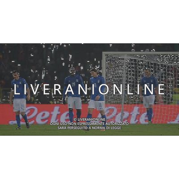 Amichevole Bologna - 17.11.2015 Italia-Romania Nella Foto:delusione italia riccardo montolivo florenzi okaka leonardo bonucci /Ph.Vitez-Ag. Aldo Liverani