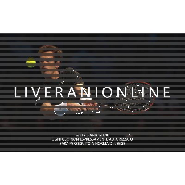 Andy Murray in action against Rafael Nadal in their Ilie Nastase Group match today - Rafael Nadal def Andy Murray 6-1 6-1 Photographer Stephen White/CameraSport International Tennis - Barclays ATP World Tour Finals - O2 Arena - London - Day 4 - Wednesday 18th November 2015 © CameraSport - 43 Linden Ave. Countesthorpe. Leicester. England. LE8 5PG - Tel: +44 (0) 116 277 4147 - admin@camerasport.com - www.camerasport.com / AGENZIA ALDO LIVERANI SAS - ITALY ONLY - EDITORIAL USE ONLY -