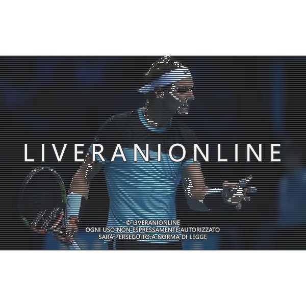 Rafael Nadal in action against Andy Murray in their Ilie Nastase Group match today - Rafael Nadal def Andy Murray 6-1 6-1 Photographer Stephen White/CameraSport International Tennis - Barclays ATP World Tour Finals - O2 Arena - London - Day 4 - Wednesday 18th November 2015 © CameraSport - 43 Linden Ave. Countesthorpe. Leicester. England. LE8 5PG - Tel: +44 (0) 116 277 4147 - admin@camerasport.com - www.camerasport.com / AGENZIA ALDO LIVERANI SAS - ITALY ONLY - EDITORIAL USE ONLY -