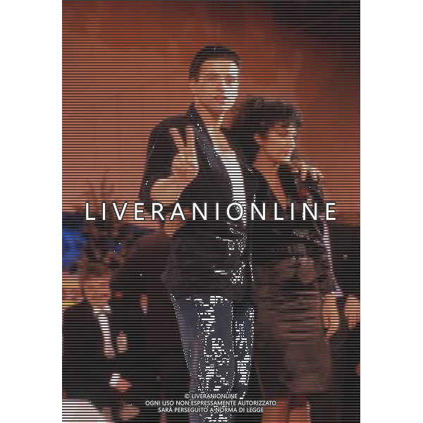 1986 SANREMO FESTIVAL DELLA CANZONE ITALIANA NELLA FOTO EROS RAMAZZOTTI VINCE IL FESTIVAL DI SANREMO CON MARCELLA BELLA AG ALDO LIVERANI SAS