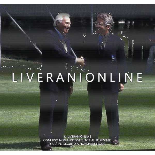 RETROSPETTIVA ANTONIO MATARRESE DIRIGENTE CALCIO NELLA FOTO ANTONIO MATARRESE E GIORGIO ARMANI NEL 1994 AG ALDO LIVERANI SAS