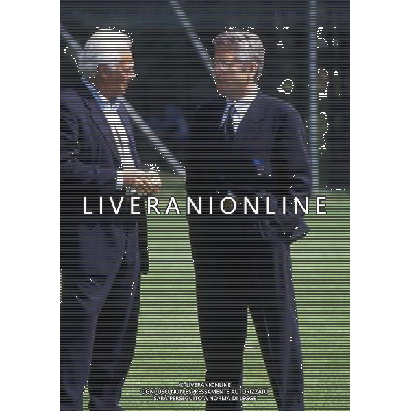 RETROSPETTIVA ANTONIO MATARRESE DIRIGENTE CALCIO NELLA FOTO ANTONIO MATARRESE CON GIORGIO ARMANI NEL 1994 AG ALDO LIVERANI SAS