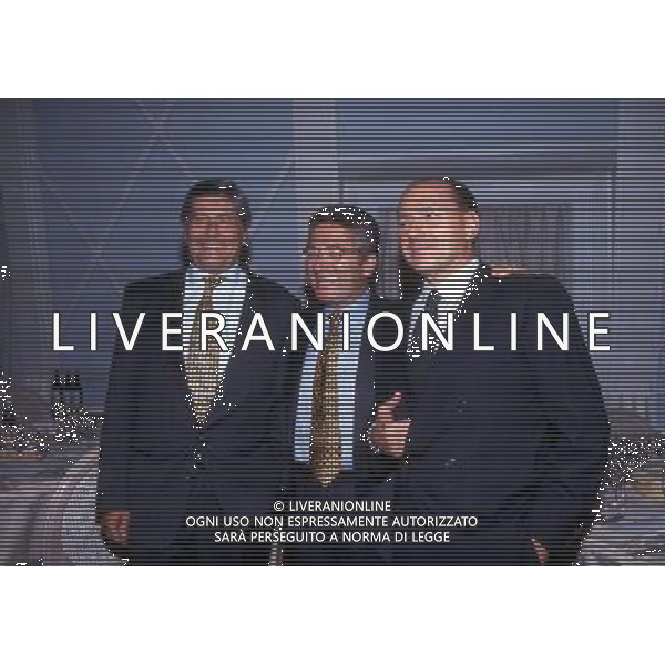 RETROSPETTIVA ANTONIO MATARRESE DIRIGENTE CALCIO NELLA FOTO LUCIANO NIZZOLA-ANTONIO MATARRESE-SILVIO BERLUSCONI NEL 1993 AG ALDO LIVERANI SAS
