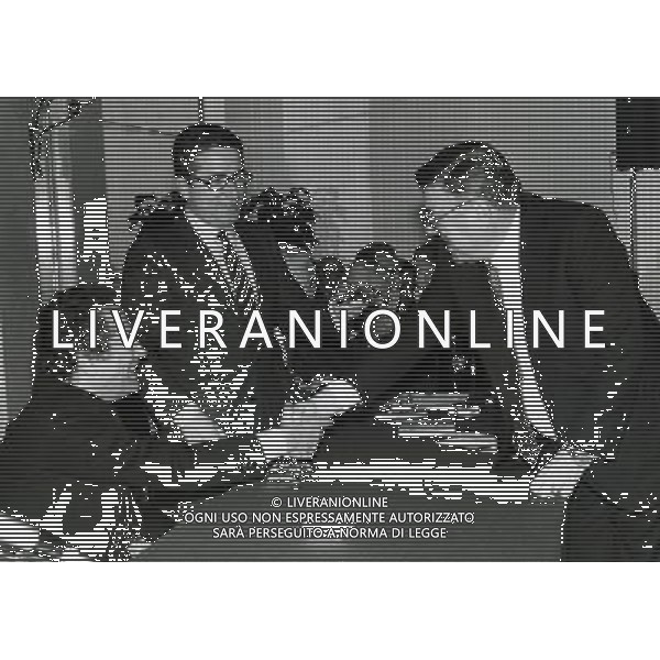 RETROSPETTIVA ANTONIO MATARRESE DIRIGENTE CALCIO NELLA FOTO ANTONIO MATARRESE CON ROMEO ANCONETANI AG ALDO LIVERANI SAS