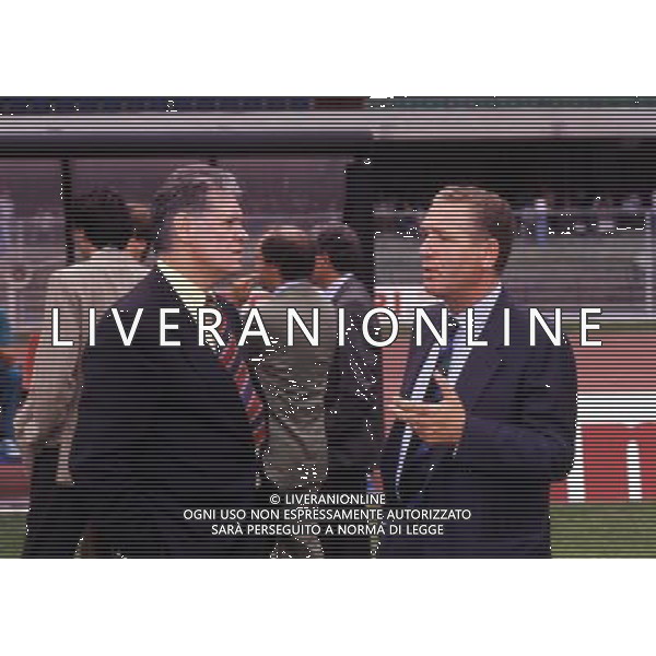 RETROSPETTIVA VINCENZO MATARRESE PRESIDENTE BARI CALCIO NELLA FOTO VINCENZO MATARRESE PRESIDENTE BARI CALCIO CON PAOLO GIULIANI AG ALDO LIVERANI SAS 