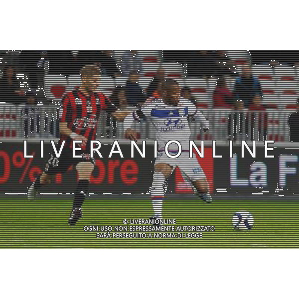 Maxime LE MARCHAND / Claudio BEAUVUE - 20.11.2015 - Nice / Lyon - 14eme journee de Ligue 1 Photo : Jean Christophe Magnenet / Icon Sport AG ALDO LIVERANI SAS ONLY ITALY