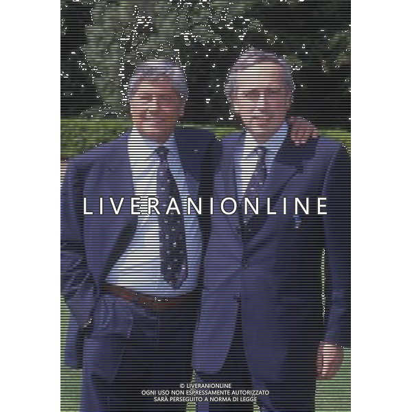 RETROSPETTIVA LUCIANO NIZZOLA DIRIGENTE CALCIO NELLA FOTO LUCIANO NIZZOLA CON GIANCARLO ABETE AG ALDO LIVERANI SAS