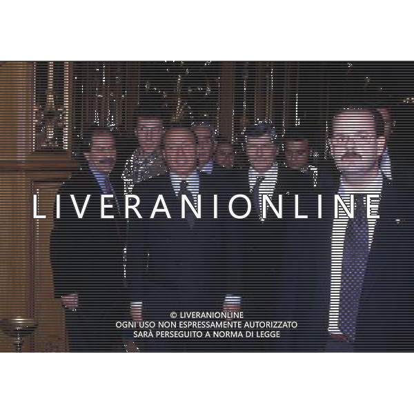 RETROSPETTIVA LUCIANO NIZZOLA DIRIGENTE CALCIO NELLA FOTO LUCIANO NIZZOLA CON SILVIO BERLUSCONI AG ALDO LIVERANI SAS