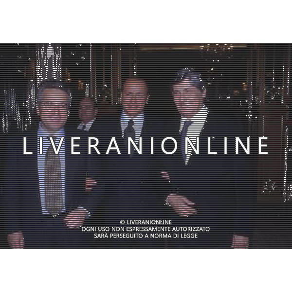 RETROSPETTIVA LUCIANO NIZZOLA DIRIGENTE CALCIO NELLA FOTO LUCIANO NIZZOLA CON SILVIO BERLUSCONI E ANTONIO MATARRESE AG ALDO LIVERANI SAS