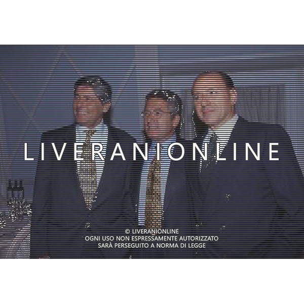 RETROSPETTIVA LUCIANO NIZZOLA DIRIGENTE CALCIO NELLA FOTO LUCIANO NIZZOLA CON ANTONIO MATARRESE E SILVIO BERLUSCONI AG ALDO LIVERANI SAS