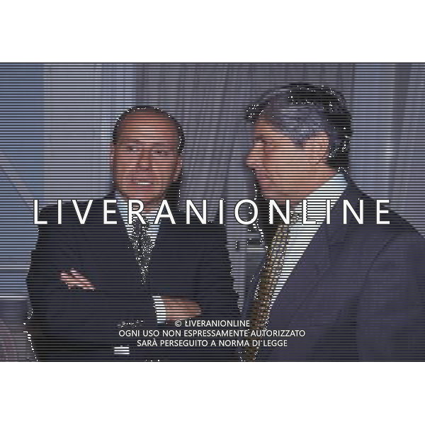 RETROSPETTIVA LUCIANO NIZZOLA DIRIGENTE CALCIO NELLA FOTO LUCIANO NIZZOLACON SILVIO BERLUSCONI AG ALDO LIVERANI SAS