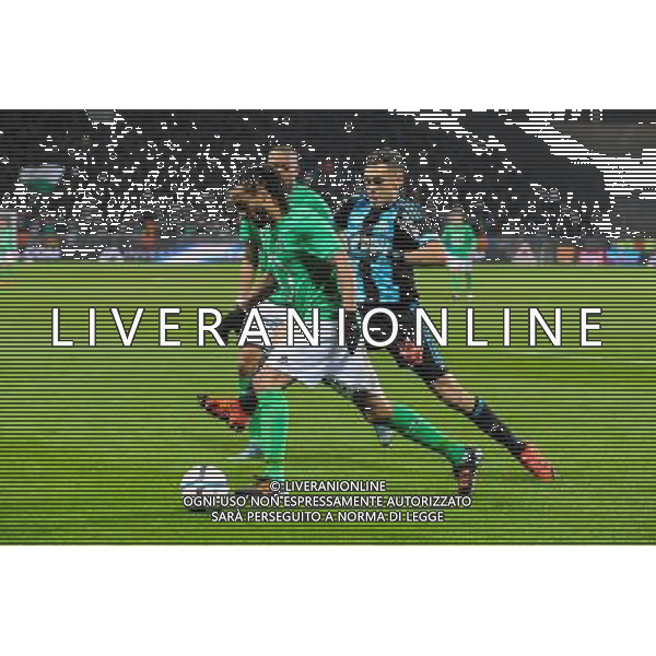 Benoit ASSOU EKOTTO / Lucas OCAMPOS - 22.11.2015 - Saint Etienne / Marseille - 14eme journee de Ligue 1 Photo : Jean Paul Thomas / Icon Sport AG ALDO LIVERANI SAS ONLY ITALY