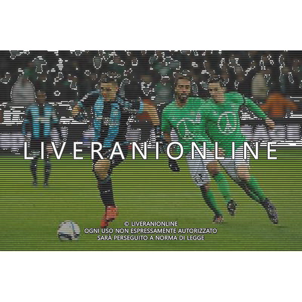 Lucas OCAMPOS / Vincent PAJOT - 22.11.2015 - Saint Etienne / Marseille - 14eme journee de Ligue 1 Photo : Jean Paul Thomas / Icon Sport AG ALDO LIVERANI SAS ONLY ITALY