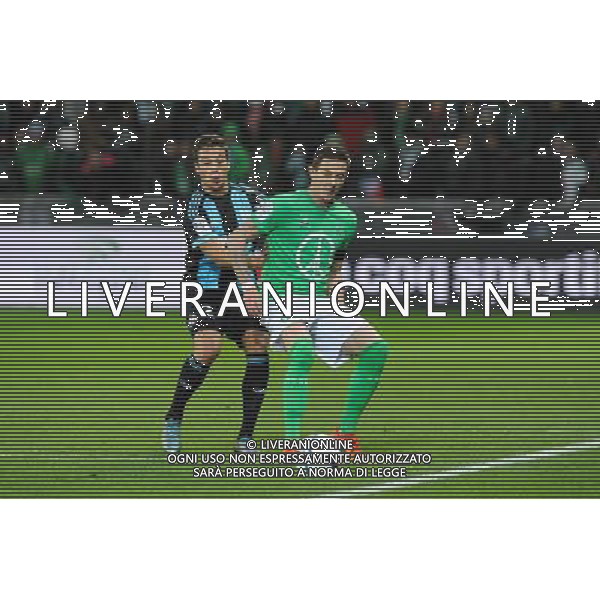 Javier MANQUILLO / Nolan ROUX - 22.11.2015 - Saint Etienne / Marseille - 14eme journee de Ligue 1 Photo : Jean Paul Thomas / Icon Sport AG ALDO LIVERANI SAS ONLY ITALY