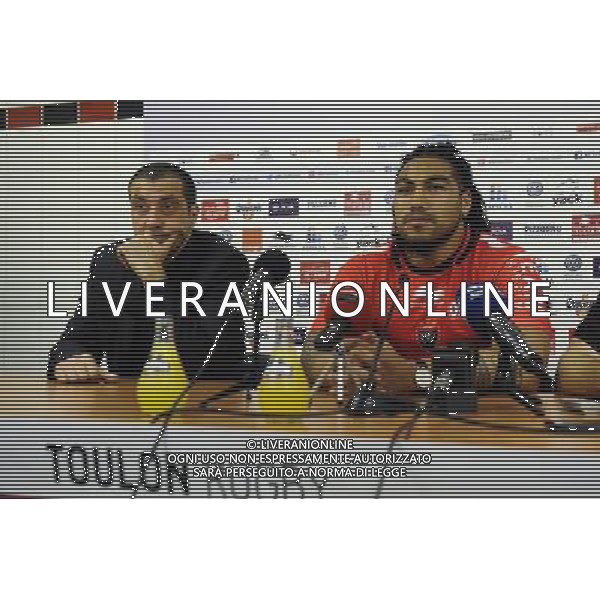 Mourad BOUDJELLAL / Ma\'a NONU - 23.11.2015 - Presentation du Nouveau Joueur de Toulon Photo : Agence Nice Presse / Icon Sport AG ALDO LIVERANI SAS ONLY ITALY