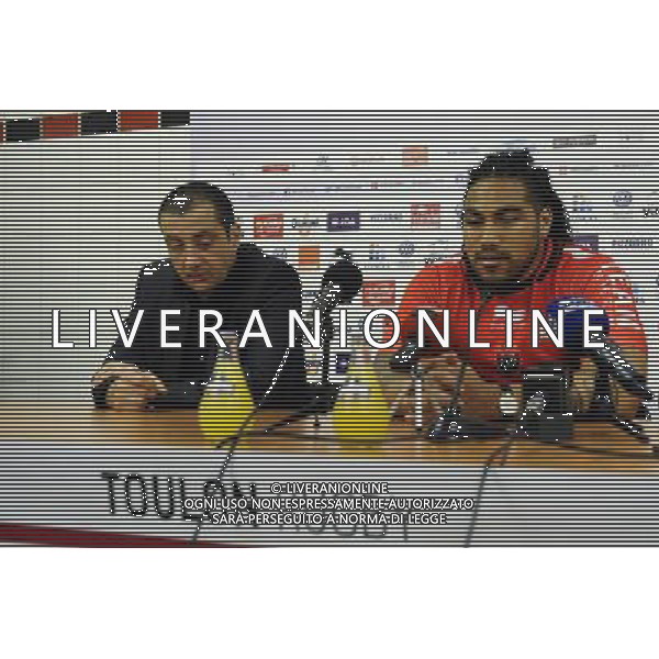 Mourad BOUDJELLAL / Ma\'a NONU - 23.11.2015 - Presentation du Nouveau Joueur de Toulon Photo : Agence Nice Presse / Icon Sport AG ALDO LIVERANI SAS ONLY ITALY