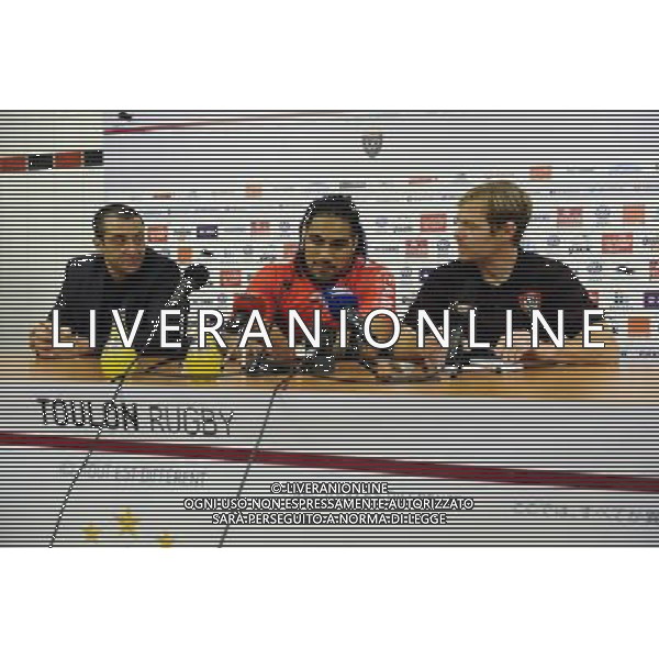 Mourad BOUDJELLAL / Ma\'a NONU / Tom WHITFORD - 23.11.2015 - Presentation du Nouveau Joueur de Toulon Photo : Agence Nice Presse / Icon Sport AG ALDO LIVERANI SAS ONLY ITALY