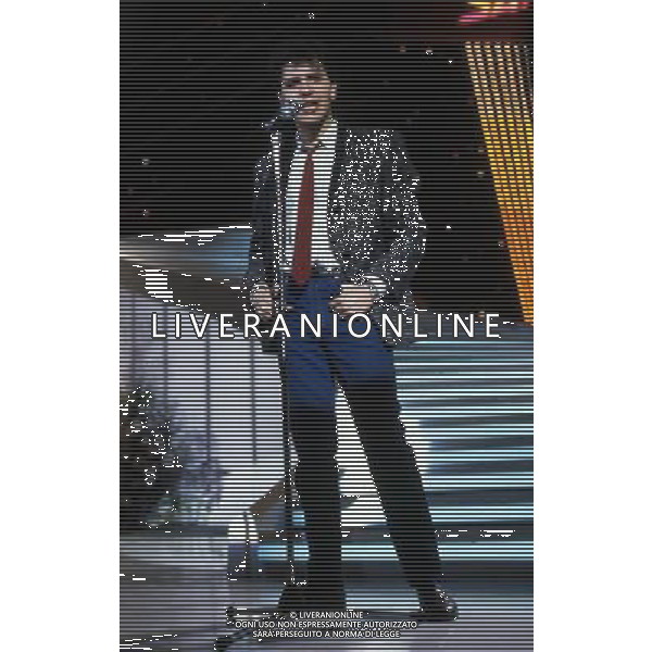 Teatro Ariston di Sanremo 33mo Festival della Canzone Italiana - 1983 nella foto Marco Armani con la canzone \' E\' la vita \' ©Agenzia Aldo Liverani Sas