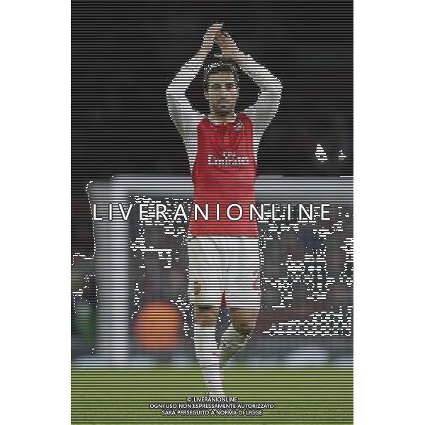 Arsenal\'s Mathieu Flamini applauds the home fans at full time Photographer Craig Mercer/CameraSport Football - UEFA Champions League Group F - Arsenal v Dinamo Zagreb - Tuesday 24th November 2015 - Emirates Stadium - London © CameraSport - 43 Linden Ave. Countesthorpe. Leicester. England. LE8 5PG - Tel: +44 (0) 116 277 4147 - admin@camerasport.com - www.camerasport.com AG ALDO LIVERANI SAS ONLY ITALY