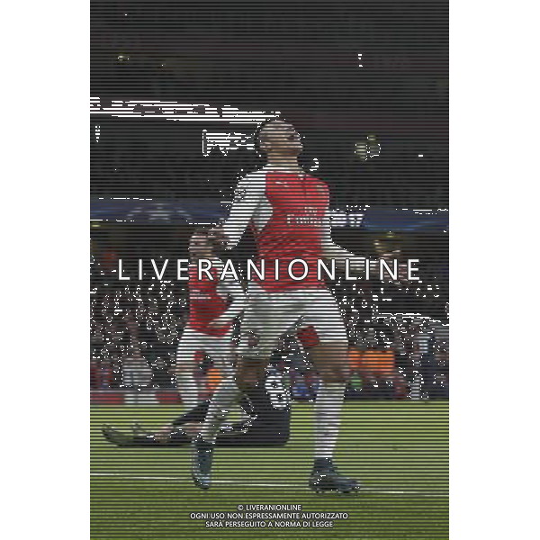 GOAL CELEBRATION - Arsenal\'s Alexis Sanchez celebrates scoring his sides second goal Photographer Craig Mercer/CameraSport Football - UEFA Champions League Group F - Arsenal v Dinamo Zagreb - Tuesday 24th November 2015 - Emirates Stadium - London © CameraSport - 43 Linden Ave. Countesthorpe. Leicester. England. LE8 5PG - Tel: +44 (0) 116 277 4147 - admin@camerasport.com - www.camerasport.com AG ALDO LIVERANI SAS ONLY ITALY