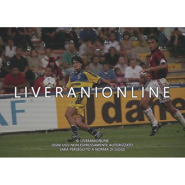 MILANO SUPERCOPPA ITALIANA MILAN PARMA 21-081-1999 NELLA FOTO ARIEL ORTEGA E PAOLO MALDINI AG ALDO LIVERANI SAS