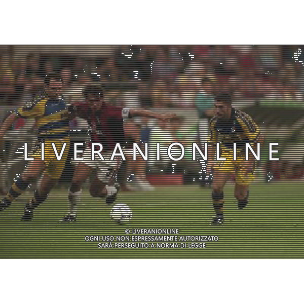 MILANO SUPERCOPPA ITALIANA MILAN PARMA 21-08 -1999 NELLA FOTO ALAIN BOGHOSSIAN-PAOLO MALDINI-MARCO DI VAIO AG ALDO LIVERANI SAS