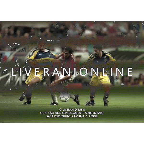 MILANO SUPERCOPPA ITALIANA MILAN PARMA 21-08 -1999 NELLA FOTO ALAIN BOGHOSSIAN-PAOLO MALDINI-MARCO DI VAIO AG ALDO LIVERANI SAS