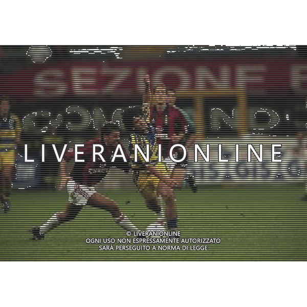 MILANO SUPERCOPPA ITALIANA MILAN PARMA 21-081-1999 NELLA FOTO ARIEL ORTEGA E ALESSANDRO COSTACURTA AG ALDO LIVERANI SAS