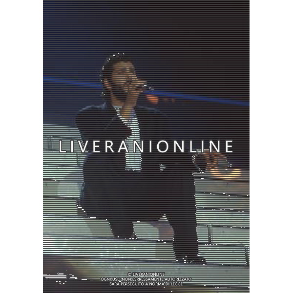 Teatro Ariston di Sanremo 37mo Festival della Canzone Italiana - 1987 nella foto Michele Zarrillo vincitore nuove proposte con \'La notte dei pensieri\' ©Agenzia Aldo Liverani Sas