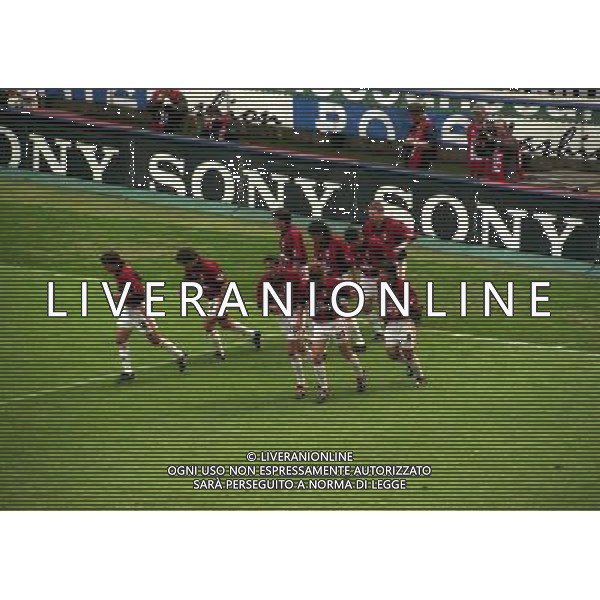 30-04-2000 MILAN PIACENZA SERIE A NELLA FOTO ABBRACCI MILAN AG ALDO LIVERANI SAS