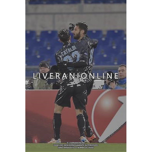 Roma - 26/11/2015 - Stadio Olimpico - UEFA Europa League 2015-2016 - Gruppo G - Lazio vs Dnipro - nella foto: esultanza dopo il gol di antonio candreva e cataldi /Ph. Corradetti - Ag. Aldo Liverani