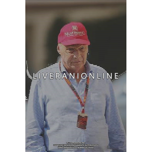 Niki Lauda (AUT) Mercedes Non-Executive Chairman. 27.11.2015. Formula 1 World Championship, Rd 19, Abu Dhabi Grand Prix, Yas Marina Circuit, Abu Dhabi, Practice Day. / AGENZIA ALDO LIVERANI SAS - ITALY ONLY EDITORIAL USE ONLY - Gp F1 Abu Dhabi Prove Libere