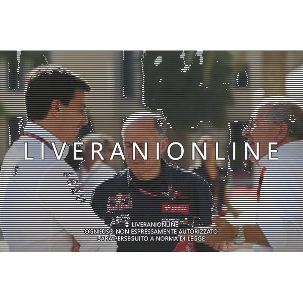 (L to R): Toto Wolff (GER) Mercedes AMG F1 Shareholder and Executive Director with Franz Tost (AUT) Scuderia Toro Rosso Team Principal. 27.11.2015. Formula 1 World Championship, Rd 19, Abu Dhabi Grand Prix, Yas Marina Circuit, Abu Dhabi, Practice Day. / AGENZIA ALDO LIVERANI SAS - ITALY ONLY EDITORIAL USE ONLY - Gp F1 Abu Dhabi Prove Libere