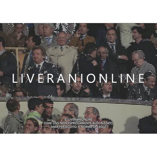 24-04-1997 FIORENTINA BARCELLONA COPPA DELLE COPPE NELLA FOTO VITTORIO CECCHI GORI E GABRIEL BATISTUTA IN TRIBUNA CON GIANCARLO ANTOGNONI AG ALDO LIVERANI SAS