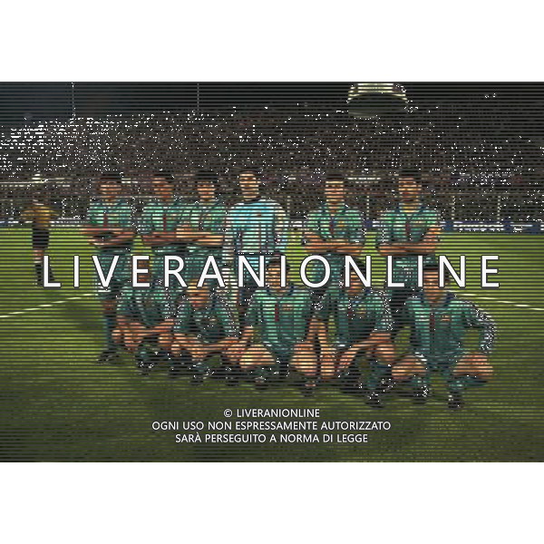 24-04-1997 FIORENTINA BARCELLONA COPPA DELLE COPPE NELLA FOTO FORMAZIONE BARCELLONA AG ALDO LIVERANI SAS